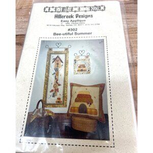 Hillcreek Designs Easy Applique Pattern #302 Bee-utiful Summer Home Decor Pillow